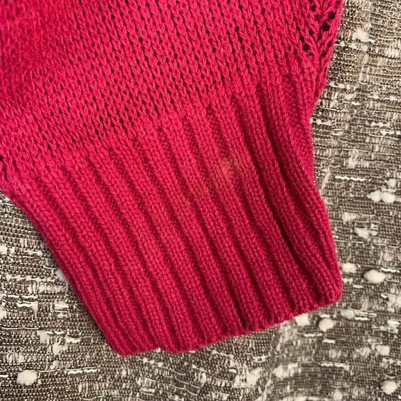 Vintage IFI Hot Pink Knit Pullover Sweater Retro Geometric Womens - Picture 6 of 7